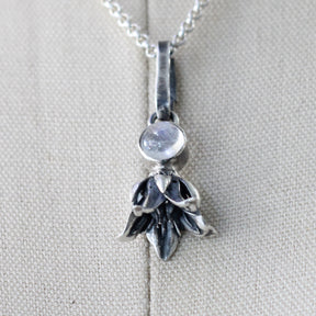 Moonstone sterling silver succulent Botanical Charm
