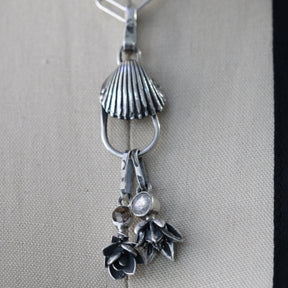 Silver White Rose Cut Diamond sterling silver succulent Botanical Charm
