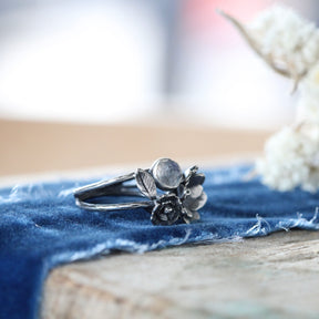 Moonlit Garden Ring Sterling silver and moonstone