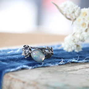 Moonlit Garden Ring Sterling silver and Welo Opal