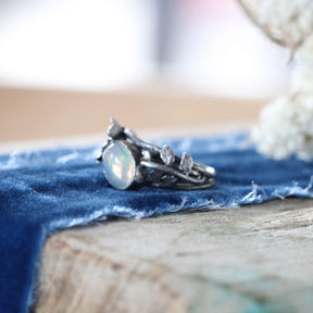 Moonlit Garden Ring Sterling silver and Welo Opal