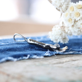 Moonstone In Hand  Sterling Silver Botanical Charm