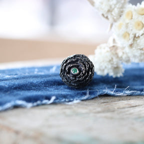 Cedar Pine Cone with Emerald Botanical Charm