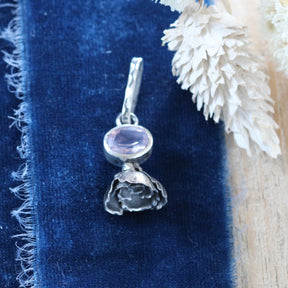Lavender Quartz sterling silver succulent Botanical Charm