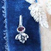 Rhodolite sterling silver succulent Botanical Charm