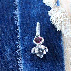 Rhodolite sterling silver succulent Botanical Charm