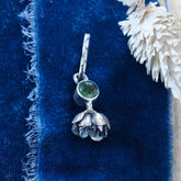 Green Tourmaline sterling silver succulent Botanical Charm