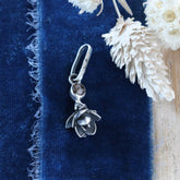 Chocolate Diamond sterling silver succulent Botanical Charm