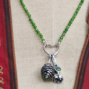 Green Tourmaline sterling silver succulent Botanical Charm