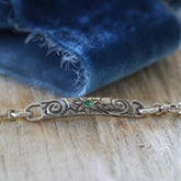 Sterling silver floral bracelet with gemstone ARCHIVE SALE