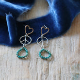 Peace Love and Turquoise Post style earrings ARCHIVE SALE