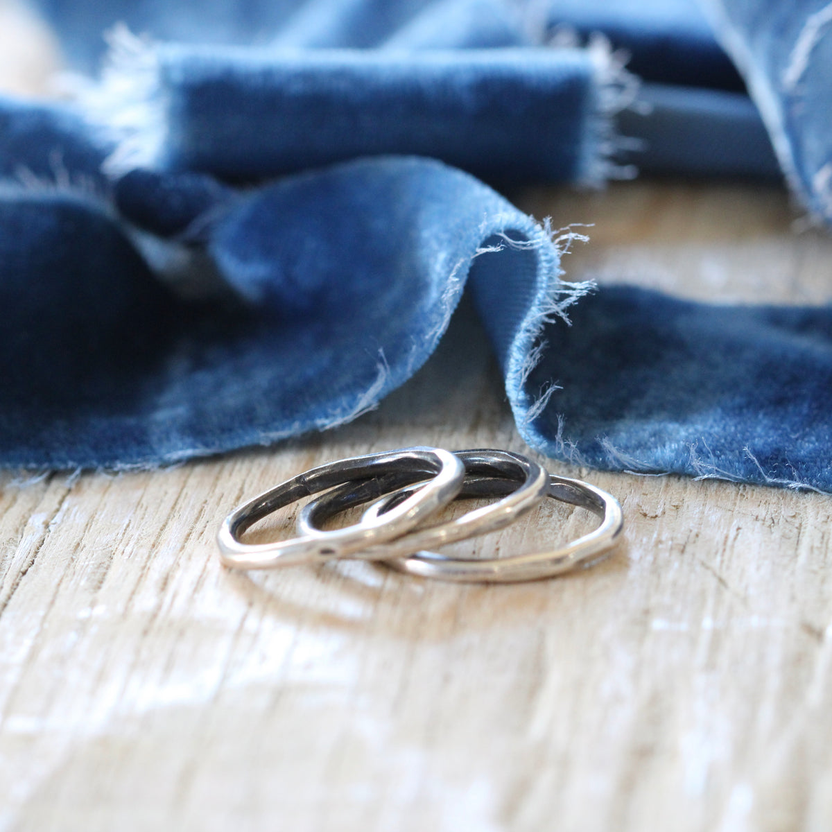 textured stacking ring set Sterling Silver ARCHIVE SALE