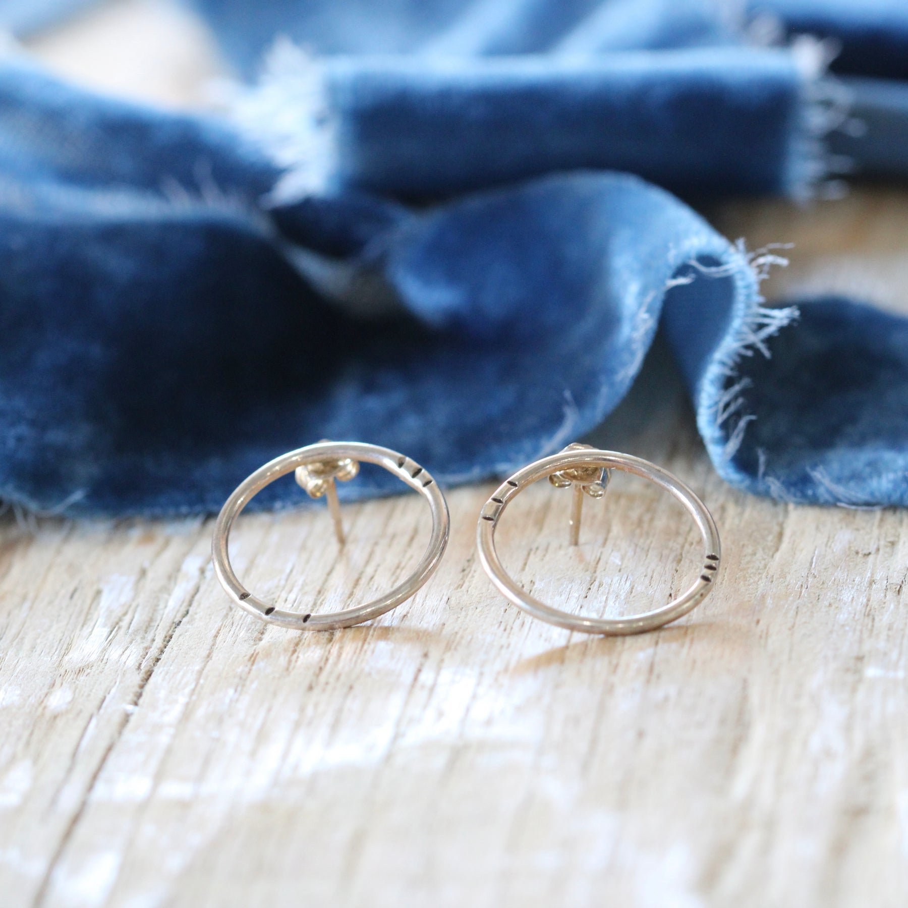 Open circle sterling silver stud earrings 4 sizes ARCHIVE SALE