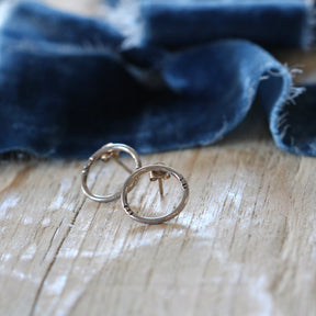 Open circle sterling silver stud earrings 4 sizes ARCHIVE SALE