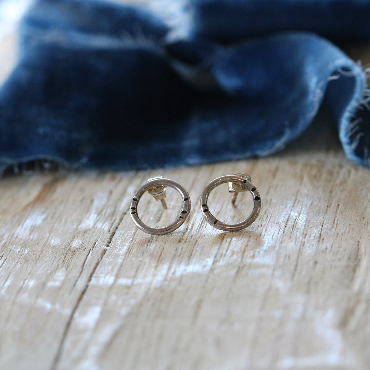 Open circle sterling silver stud earrings 4 sizes ARCHIVE SALE