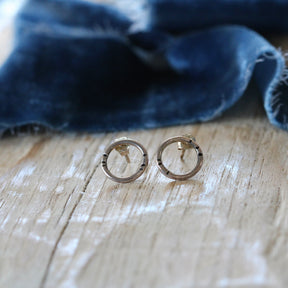 Open circle sterling silver stud earrings 4 sizes ARCHIVE SALE