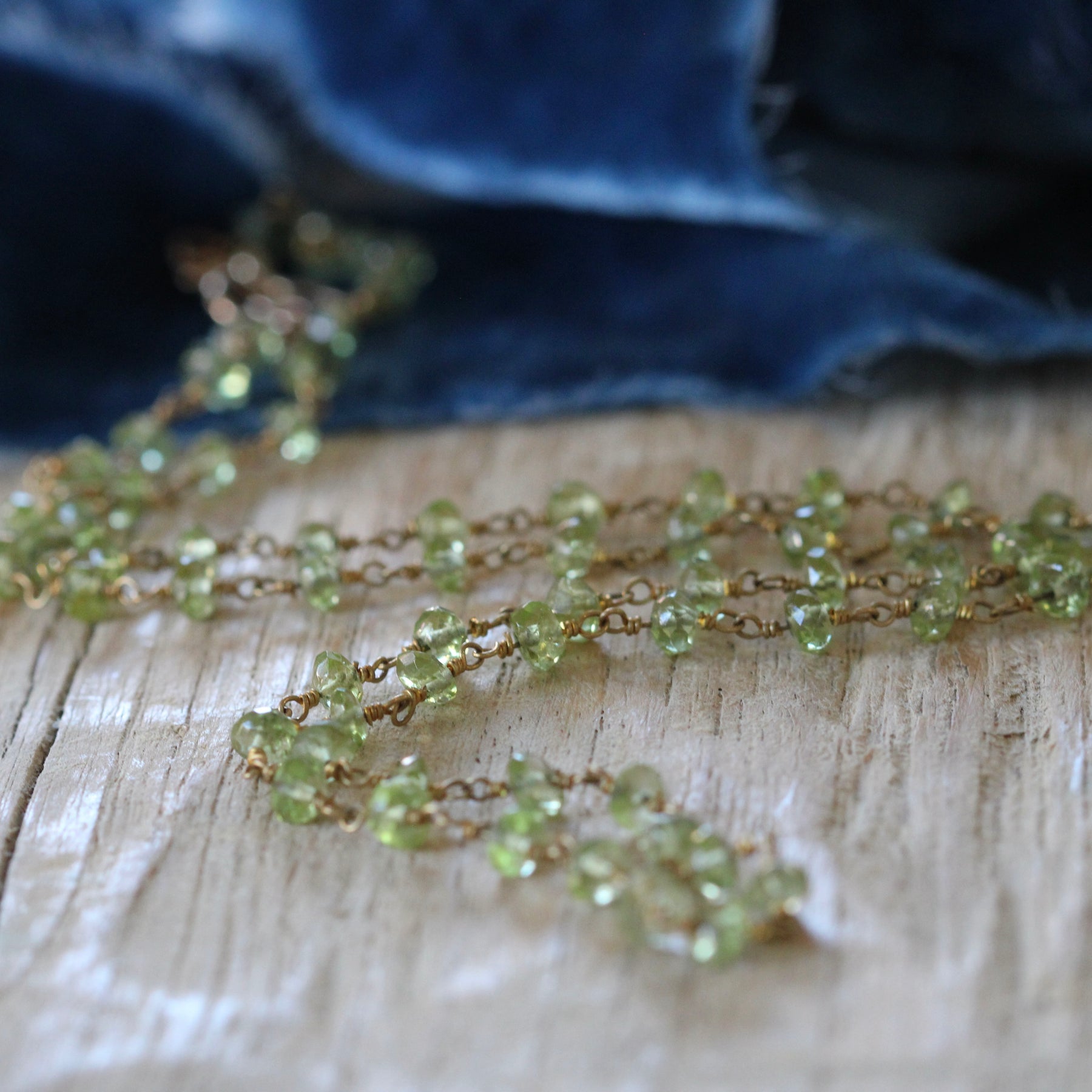 Peridot on Gold filled wire Necklace ARCHIVE SALE