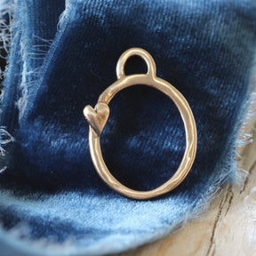 Open Oval with heart in Bronze. ARCHIVE SALE