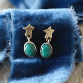 Bronze Star earrings with Turquoise ARCHIVE SALE