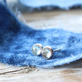 sky blue Topaz Gemstone Sterling silver stud earrings ARCHIVE SALE
