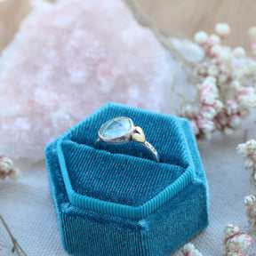 Sacred Love aquamarine gemstone sterling silver ring