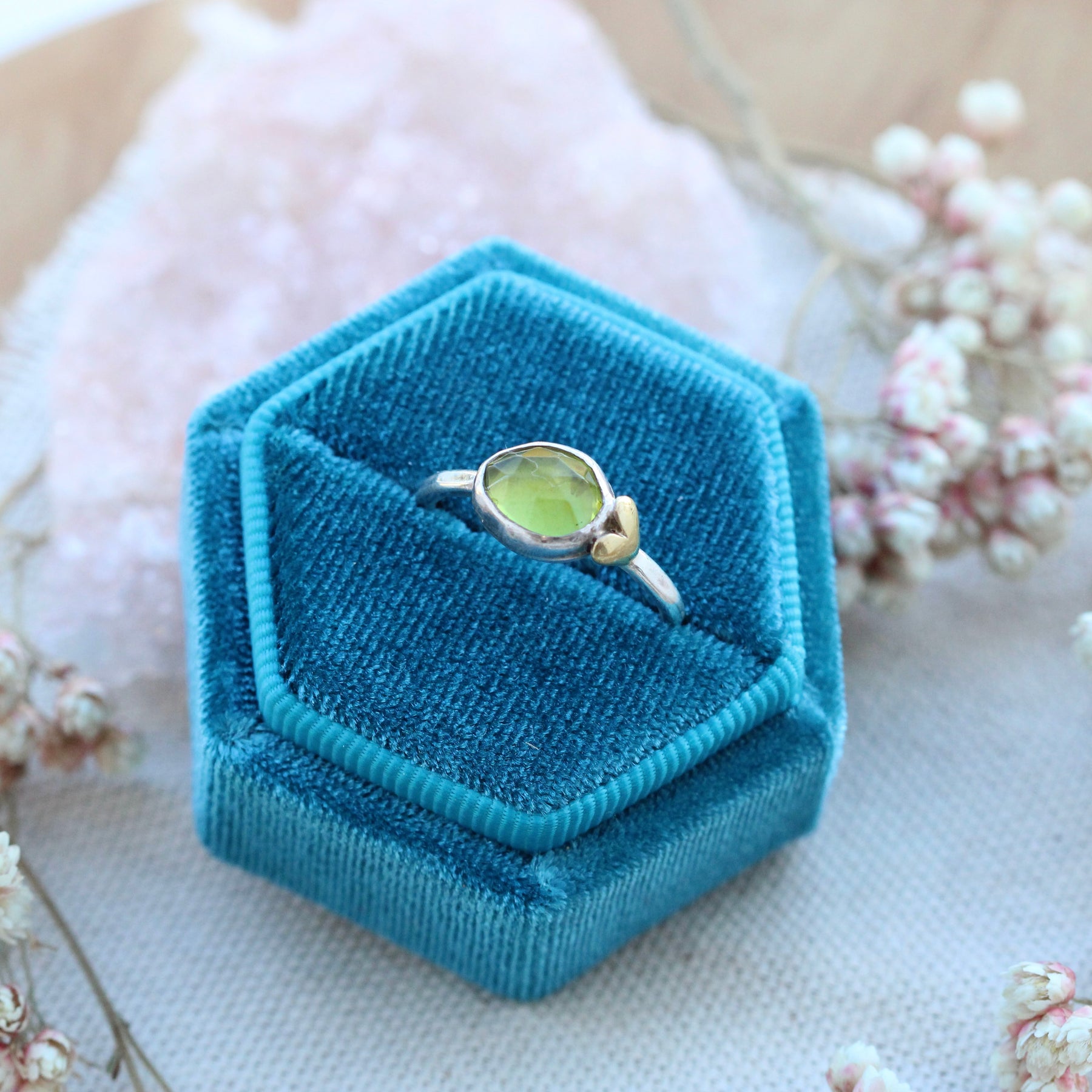 Sacred Love Peridot gemstone sterling silver ring