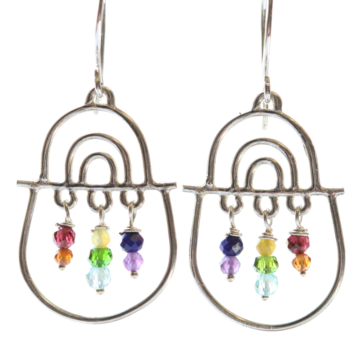 Clearance Sale Joyful days Sterling Silver and mixed gemstone earrings.