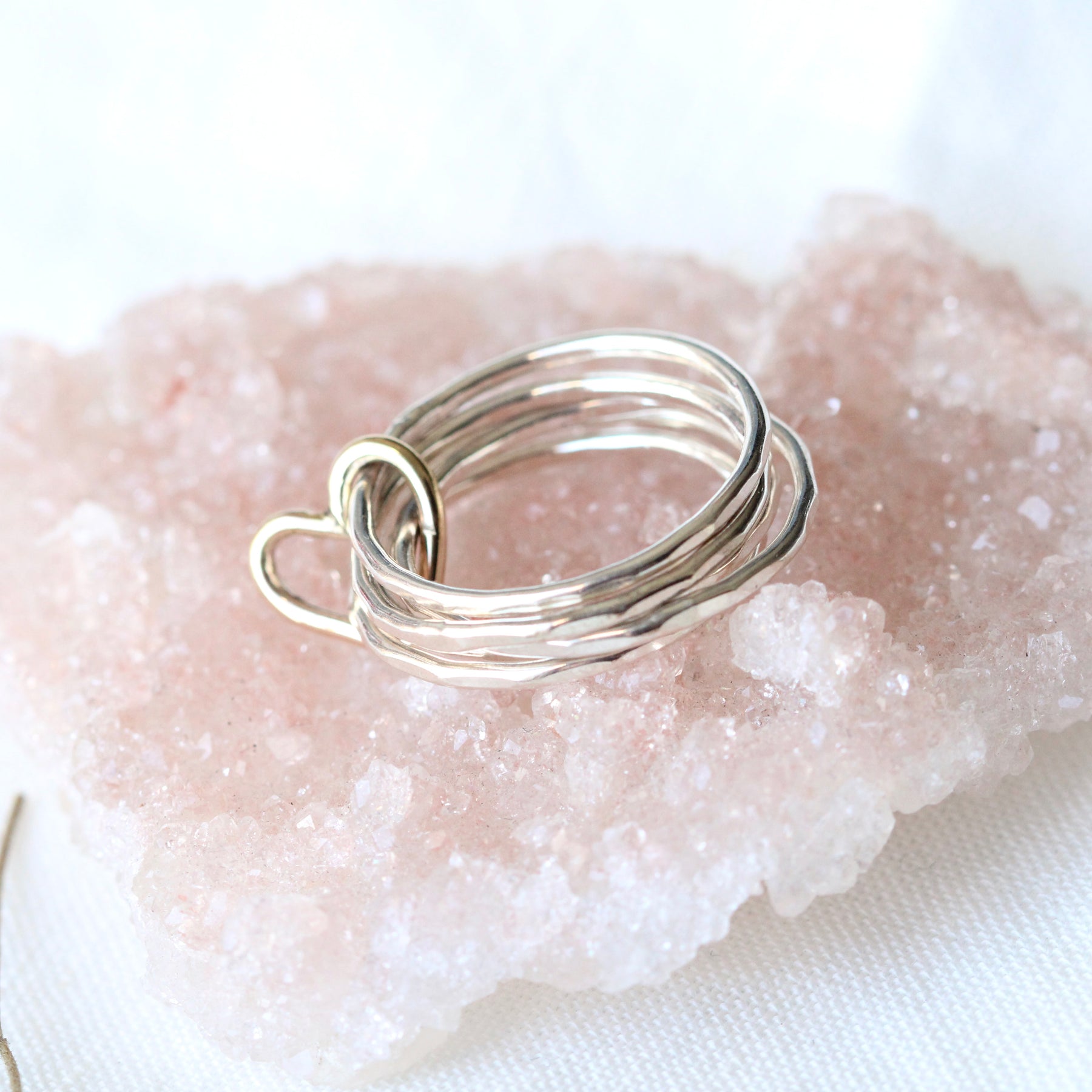 Bound By Love dainty stacking ring set