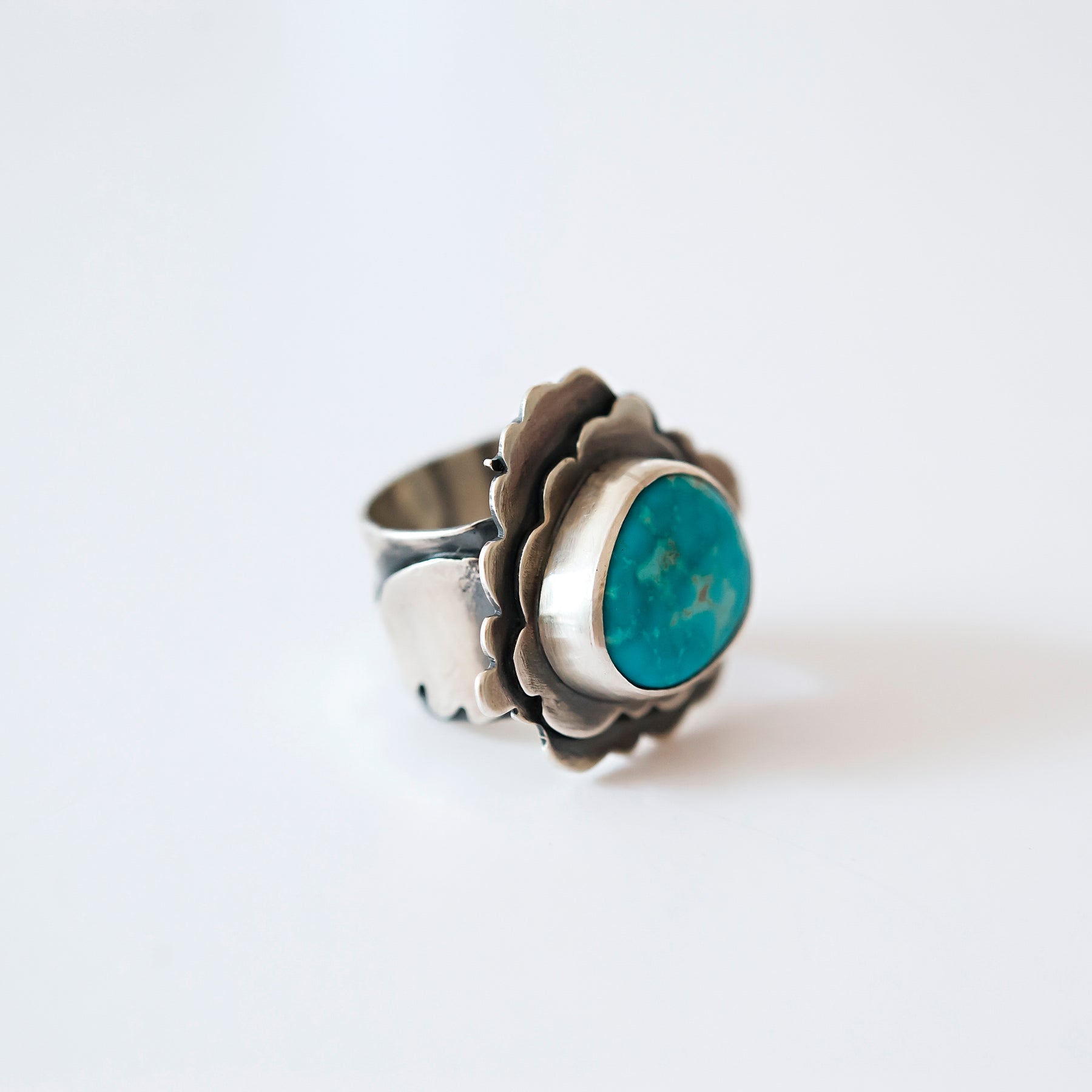 CLEARANCE SAMPLE SALE   Cloud Natural KINGMAN Turquoise Ring