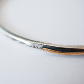 Gold Cross Silver Cuff Bracelet