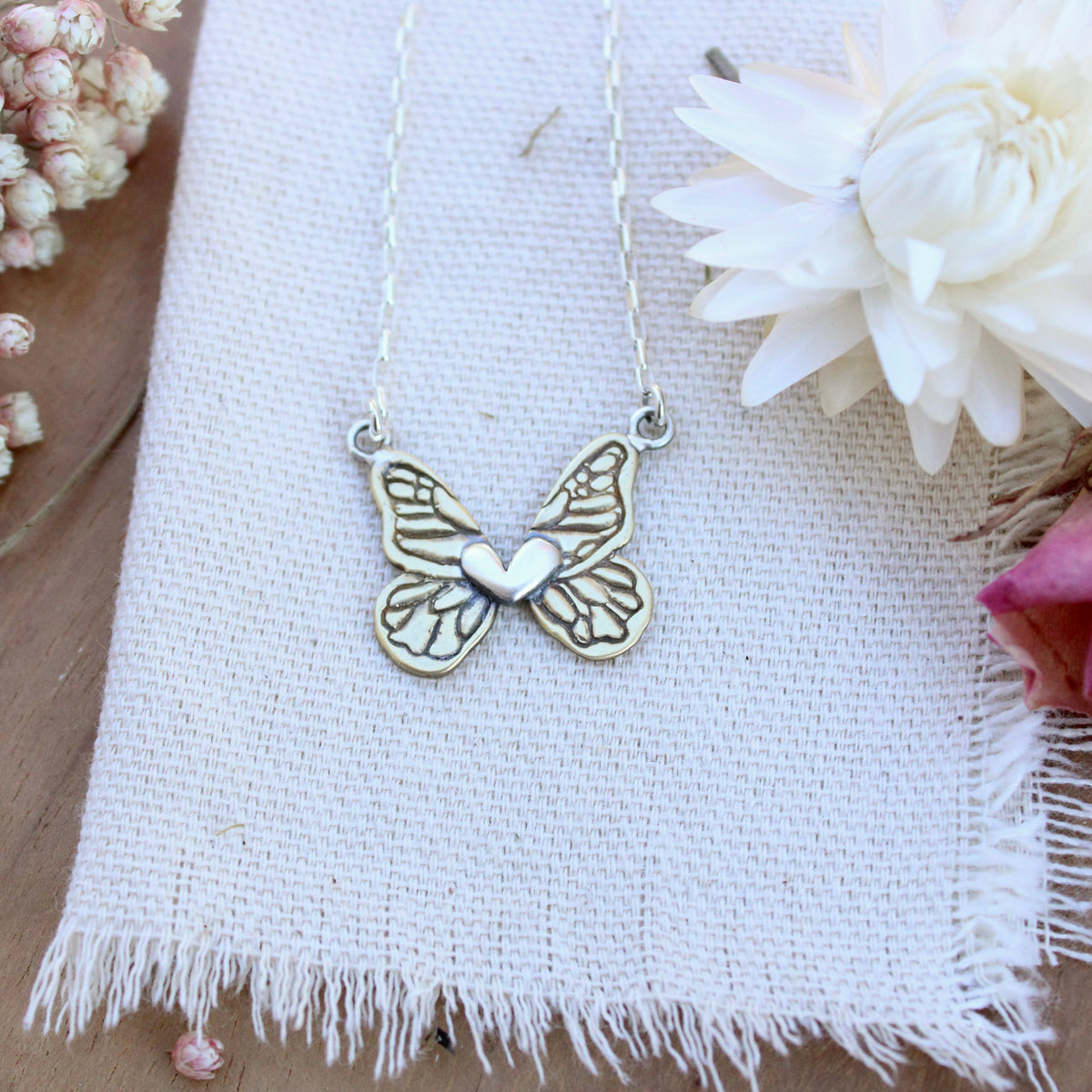 Wings Of Hope Butterfly Heart Necklace