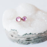 Natural Pink Tourmaline Post Earrings