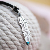Brave Feather Leather And Gemstone Necklace
