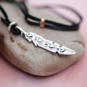 Brave Feather Leather And Gemstone Necklace