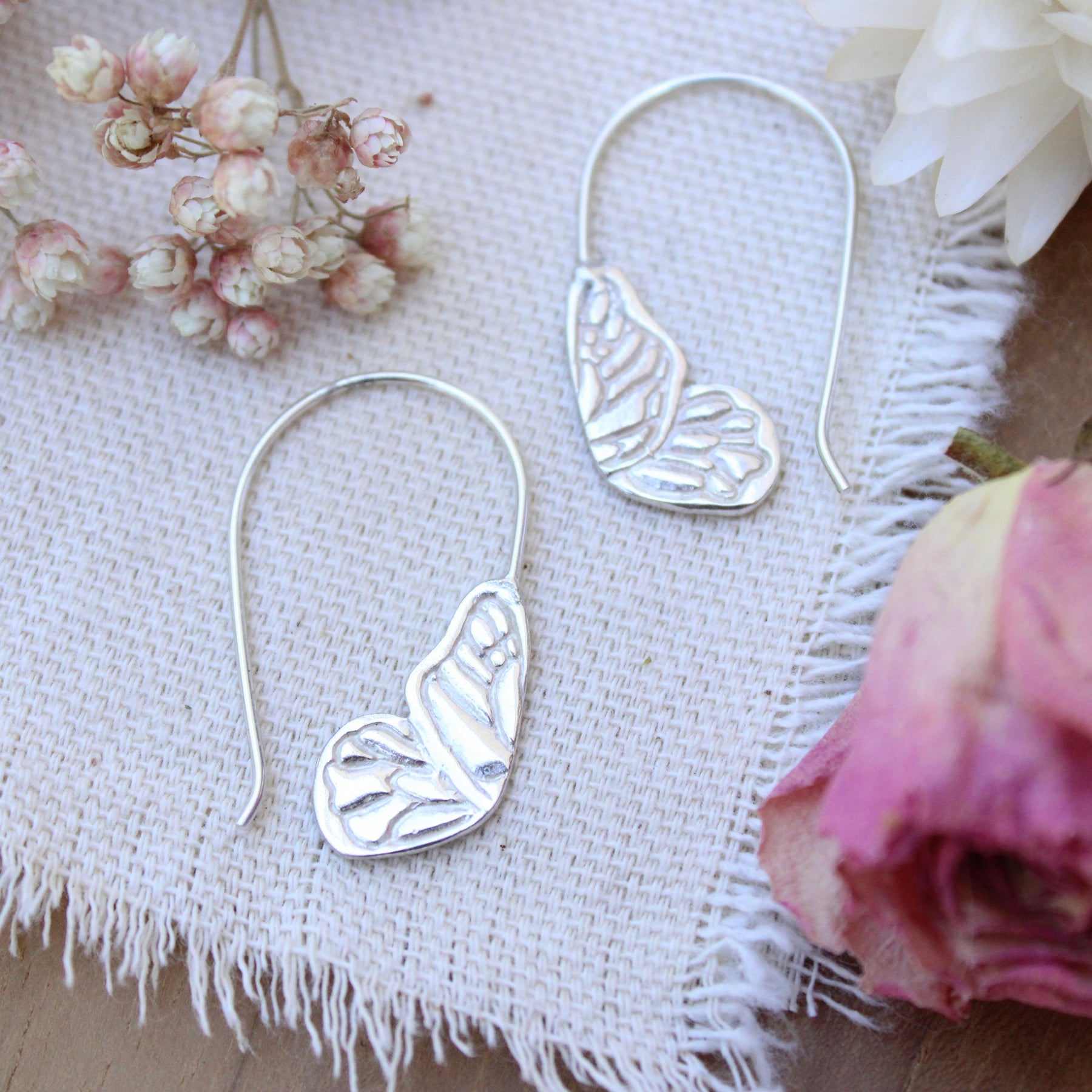 Painted Lady Butterfly Wing Earrings