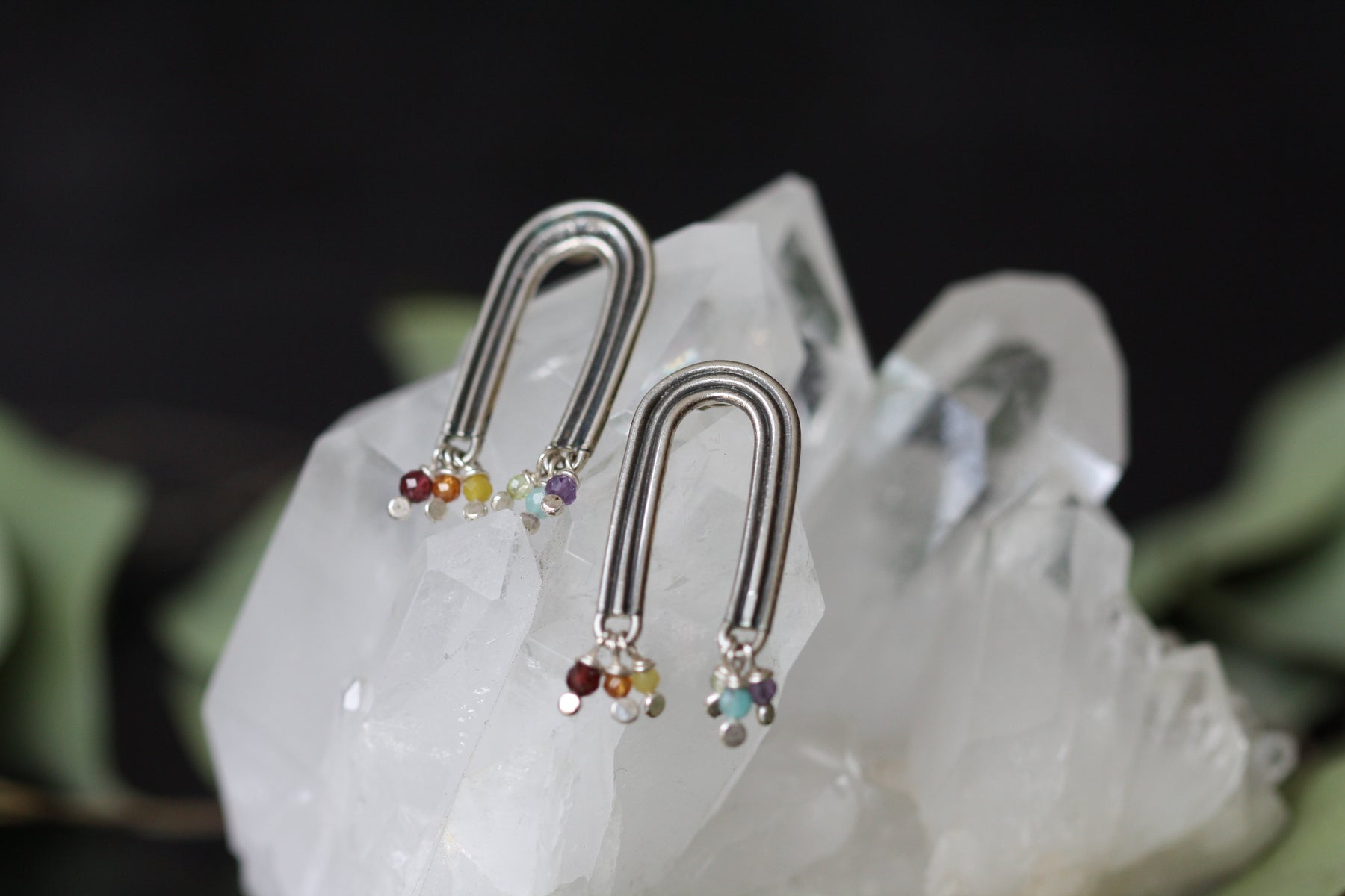 Talismans Of Hope Rainbow Silver Post Earrings