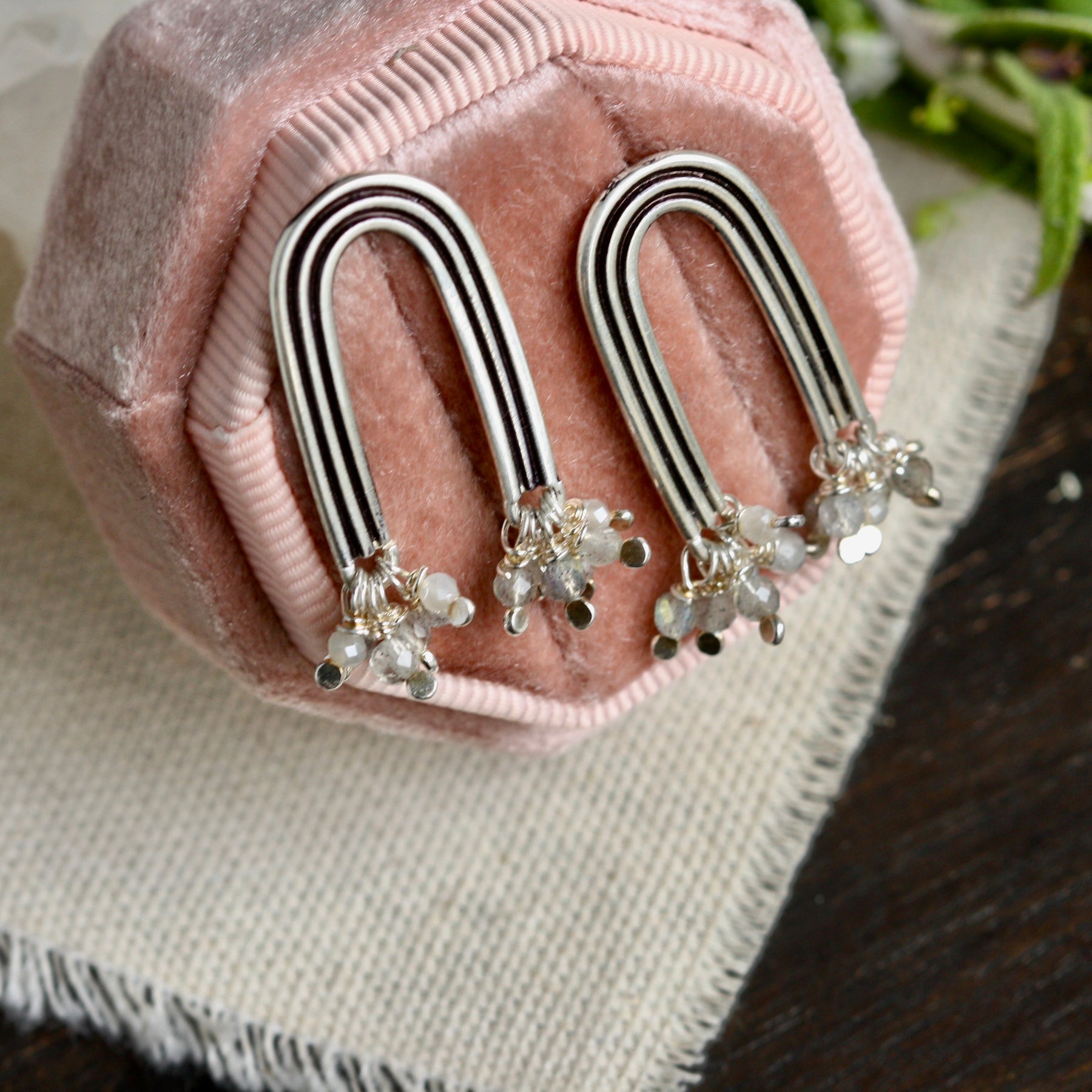 Talismans Of Hope Rainbow Silver Earrings Labradorite And Moonstone