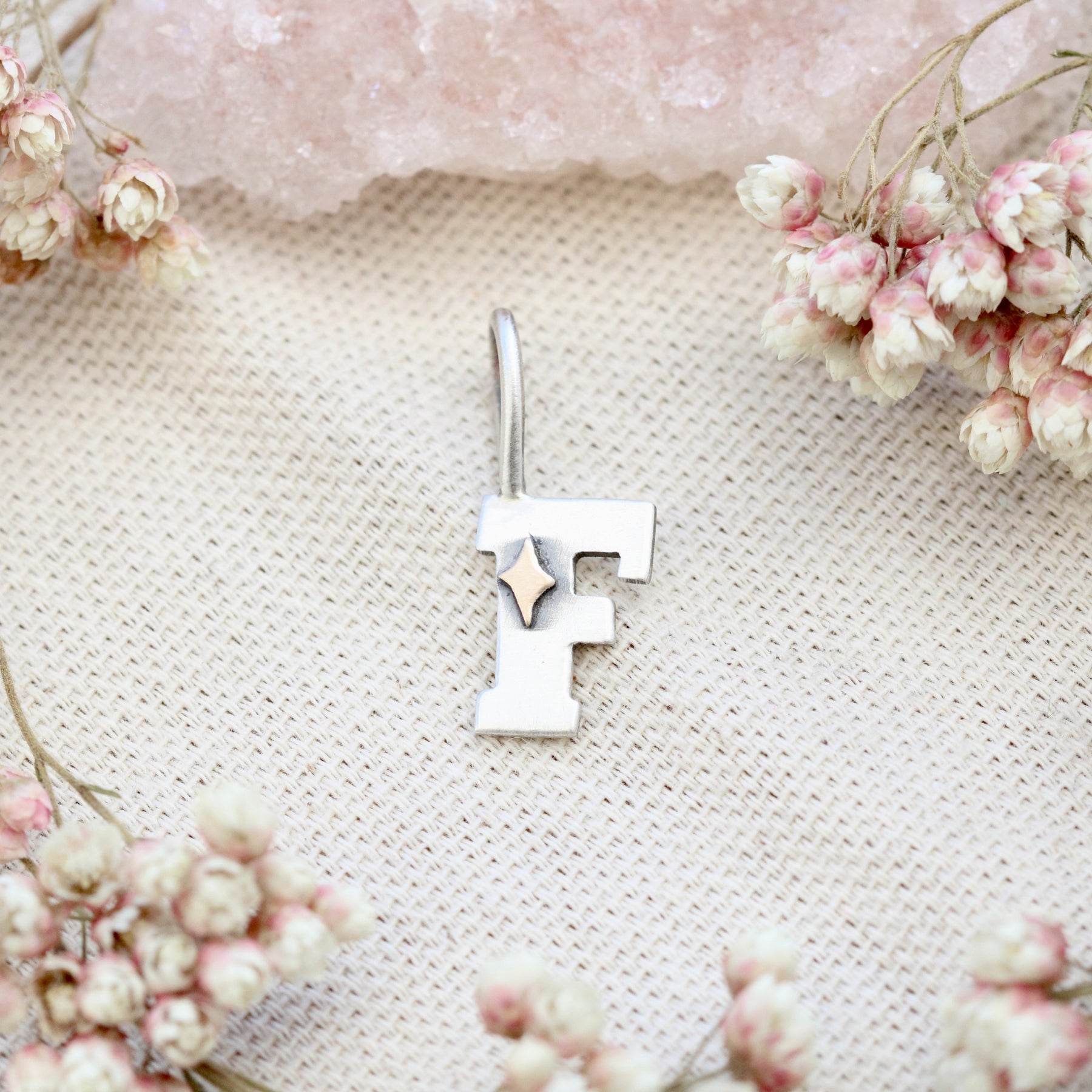 Silver & Gold Star Initial Charm