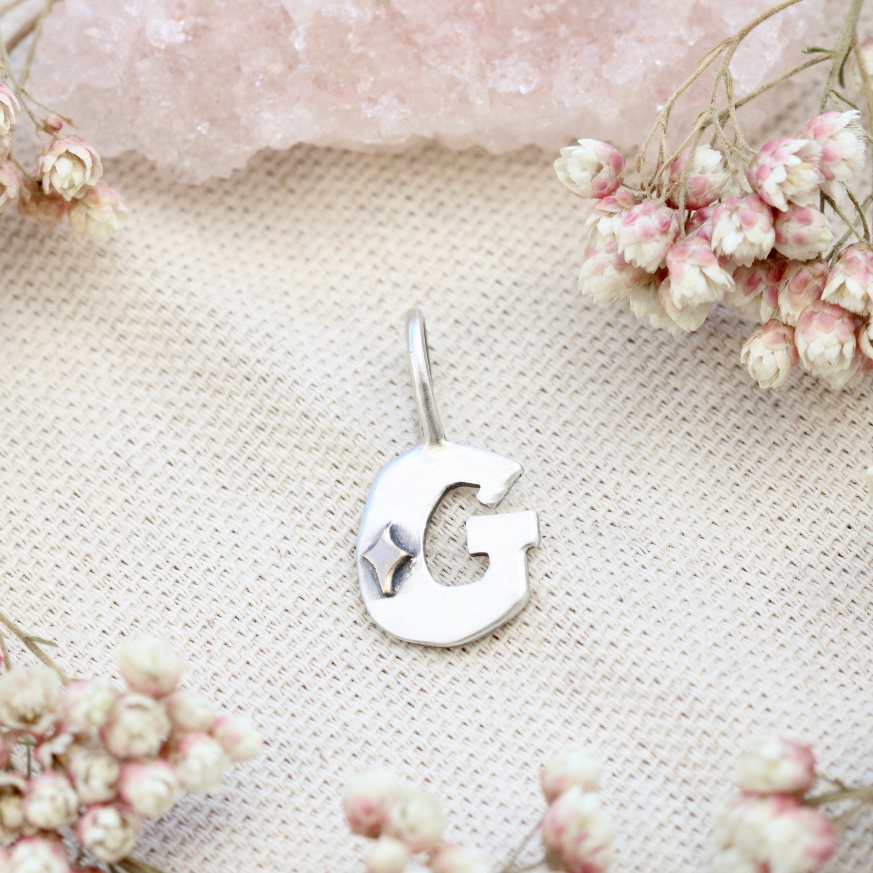 Silver & Gold Star Initial Charm