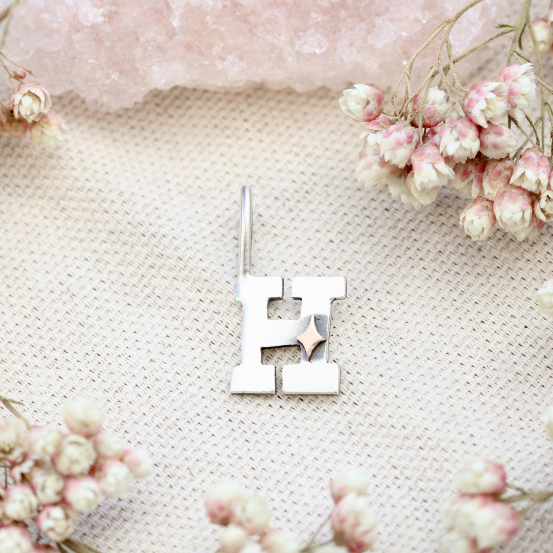 Silver & Gold Star Initial Charm