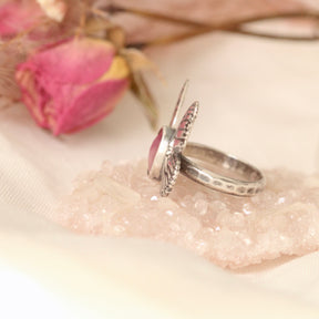 Monarch Butterfly Sterling Silver Ring with Ruby