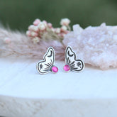 Dream Keeper Butterfly post earrings with Rubies