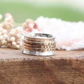 Gold Stamped Personalized Spinner Ring
