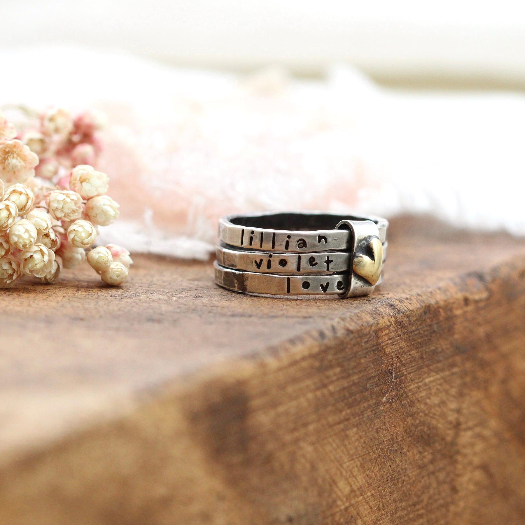 Bound by love personalized rings