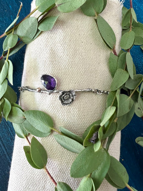 Poppy and Twig Amethyst Silver Bracelet
