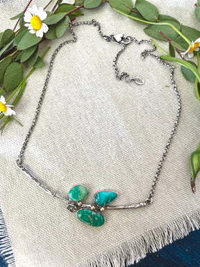 Poppy and Twig Turquoise Silver Necklace