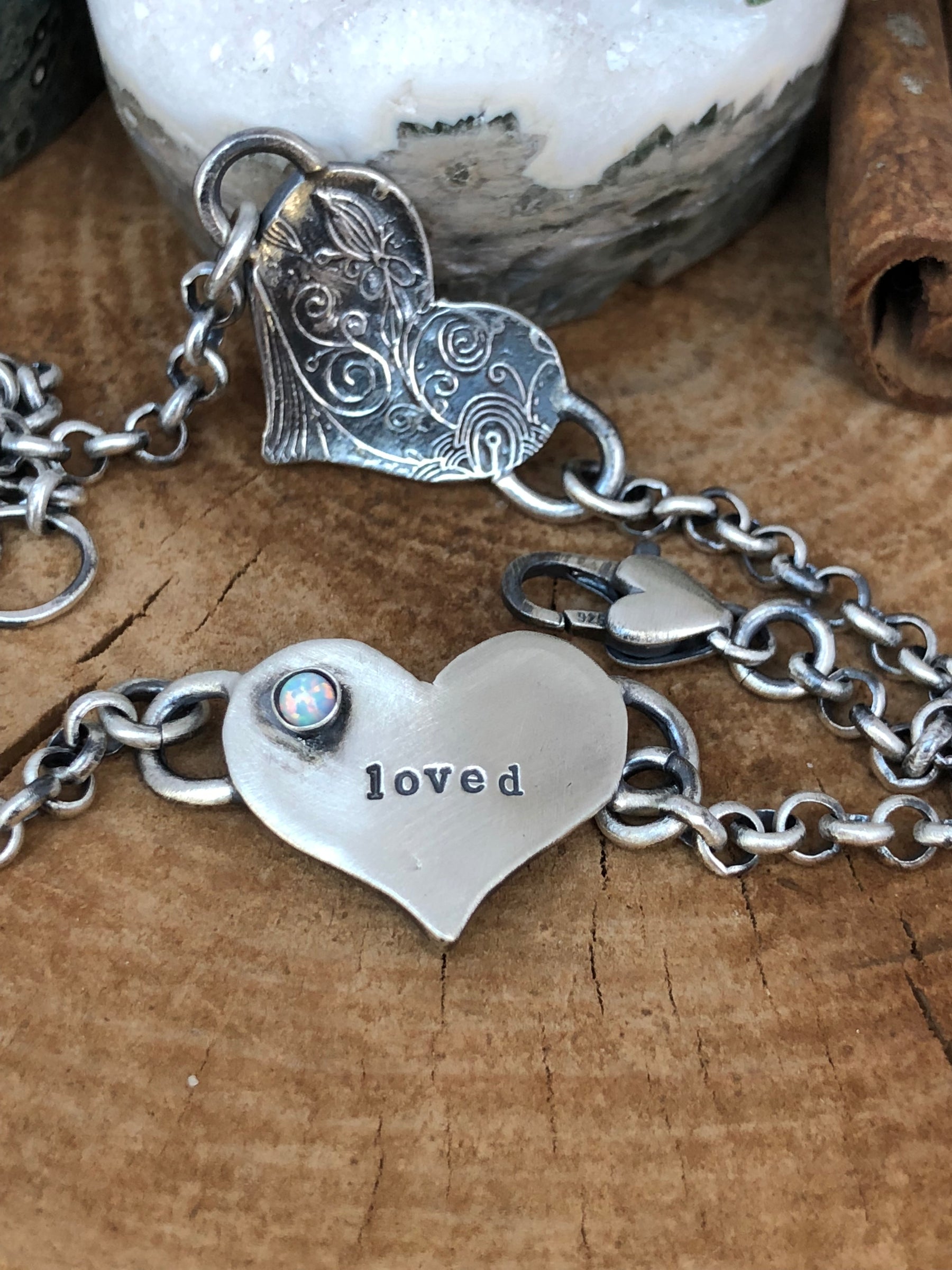 You Are Loved Birthstone Silver Bracelet