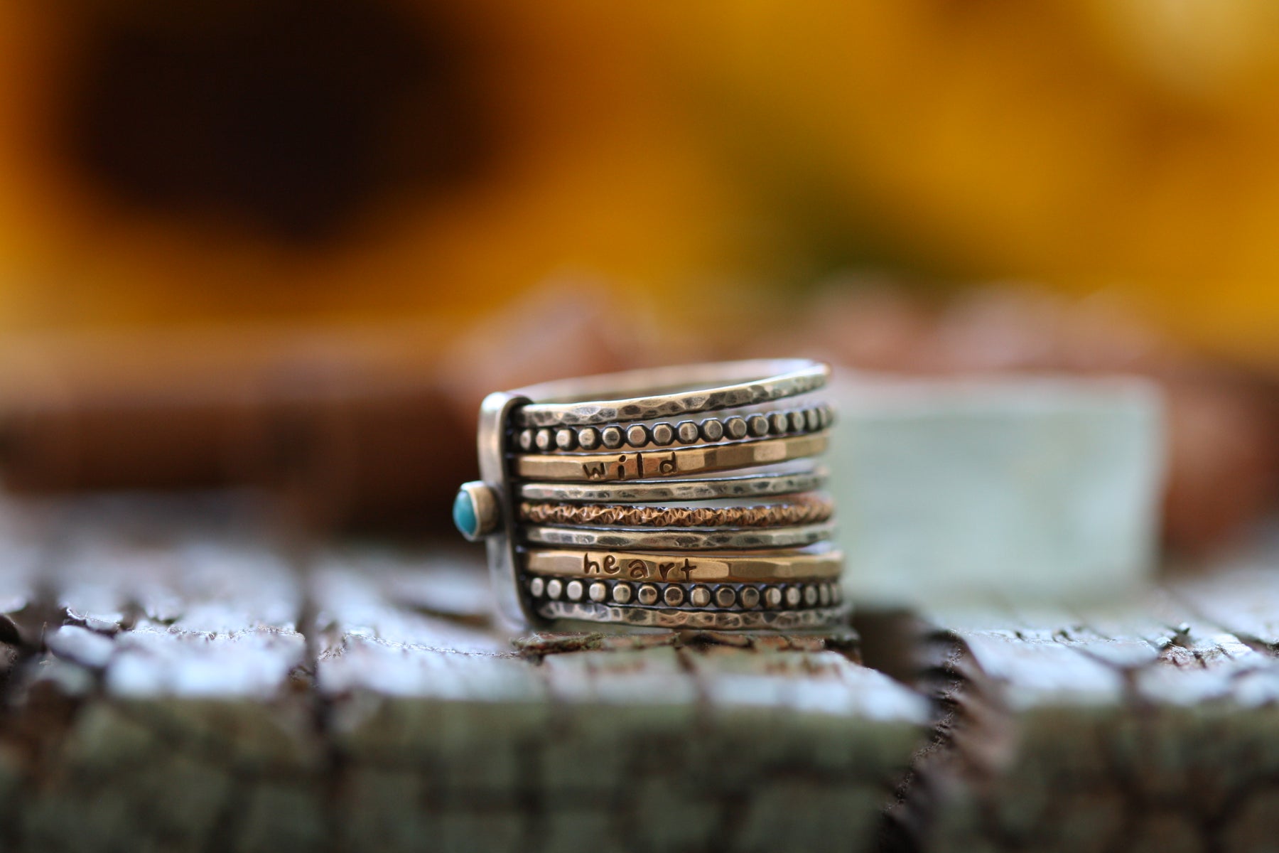 Wild Heart Rustic Boho Stacking Ring Set