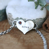You Are Loved Birthstone Silver Bracelet