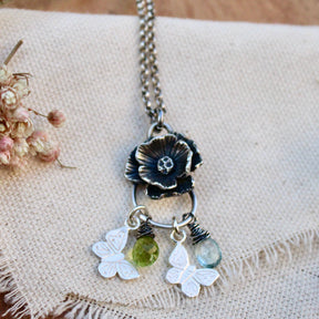 Poppy Memory Keeper Charm Collector Necklace Sterling Silver